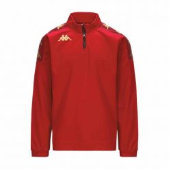 Kurtka z dresu Kappa Gassolo. Czerwone kurtki męskie Kappa, bez wzorów, z dresówki, eleganckie, bez ramiączek, bez kaptura. W wyprzedaży za 146.40 zł.