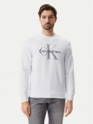 Calvin Klein Jeans Bluza LV040BM801 Biały Regular Fit. Białe bluzy nierozpinane męskie Calvin Klein Jeans, l, bez wzorów, z bawełny, bez ramiączek, bez kaptura. Za 199.99 zł.