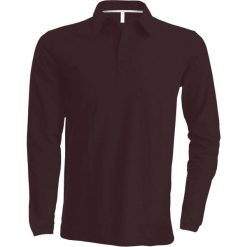 Koszulka polo z długim rękawem Kariban. Brązowe koszulki męskie z długim rękawem KARIBAN, m, bez wzorów, eleganckie, bez kołnierzyka, bez ramiączek. Za 151.50 zł.