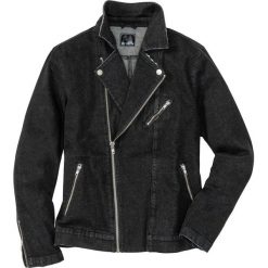 Kurtka dżinsowa biker ze stretchem bonprix czarny denim. Czarne kurtki męskie bonprix, m, bez wzorów, z denimu, bez ramiączek, bez kaptura. Za 89.99 zł.