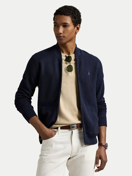 Polo Ralph Lauren Bluza 710961158001 Granatowy Regular Fit. Niebieskie bluzy rozpinane męskie Polo Ralph Lauren, m, bez wzorów, z bawełny, bez ramiączek, bez kaptura. Za 739.99 zł.