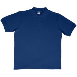 Męska Bawełniana Koszulka Polo Z Krótkim Rękawem Typu Ringspun. Niebieskie koszulki polo męskie SG, m, bez wzorów, z bawełny, bez kołnierzyka, bez ramiączek. Za 71.99 zł.