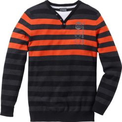 Sweter Regular Fit bonprix antracytowy melanż- ciemnopomarańczowy w paski. Swetry męskie marki bonprix. Za 74.99 zł.