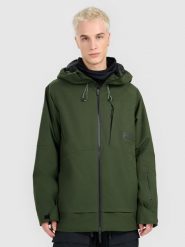 4F Kurtka snowboardowa membrana 15000 męska - khaki L. Brązowe kurtki narciarskie i snowboardowe męskie 4f, na zimę, l, bez wzorów, z materiału, bez kaptura, narciarskie. Za 799.99 zł.