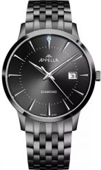 Zegarek męski Appella L12003.S196DQ czarny. Czarne zegarki męskie Appella. Za 1,490.00 zł.