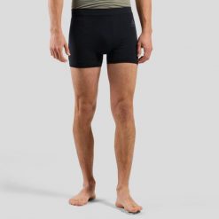 Bokserki termoaktywne męskie Odlo Merino PW 140 Seamless Boxer. Czarne bielizna termoaktywna męska Odlo, m, bez wzorów, bez ramiączek. Za 198.99 zł.
