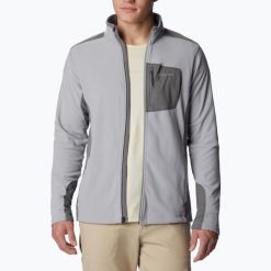 Bluza trekkingowa męska Columbia Klamath Range Full Zip. Szare bluzy rozpinane męskie Columbia, l, bez wzorów, z polaru, sportowe, bez ramiączek, bez kaptura. Za 234.45 zł.