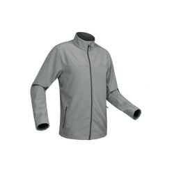 Kurtka Softshell trekkingowa Trek 100 WindWarm męska. Szare kurtki męskie QUECHUA. Za 99.99 zł.