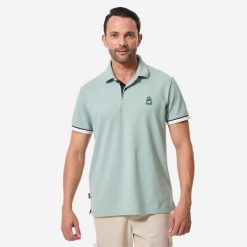 Polo żeglarskie męskie Decathlon Sailing 100. Koszulki polo męskie TRIBORD, l, bez wzorów, z bawełny, sportowe, bez kołnierzyka, bez ramiączek. Za 69.99 zł.