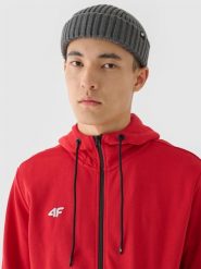 4F Bluza dresowa rozpinana z kapturem męska - czerwona 3XL. Czerwone bluzy rozpinane męskie 4f, m, bez wzorów, z bawełny, sportowe, bez ramiączek, z kapturem. Za 189.99 zł.