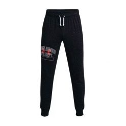 Spodnie sportowe męskie Under Armour Rival Try. Czarne długie spodnie sportowe męskie Under Armour, bez wzorów, z dresówki, do piłki nożnej. Za 246.00 zł.