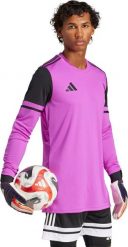 Bluza bramkarska męska Squadra 25 Long Sleeve fuksja JC6209 M. Czerwone bluzy nierozpinane męskie ADIDAS, m, bez wzorów, bez ramiączek, bez kaptura. Za 93.15 zł.