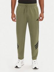 Adidas Spodnie dresowe Future Icons 3-Stripes JD4891 Zielony Loose Fit. Zielone spodnie dresowe męskie ADIDAS, bez wzorów, z bawełny. Za 209.99 zł.
