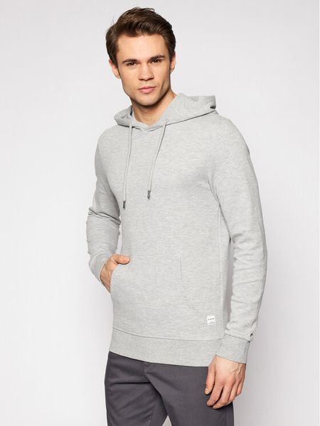 Jack & Jones Bluza Basic 12182537 Szary Regular Fit. Szare bluzy nierozpinane męskie Jack & Jones, m, bez wzorów, z bawełny, bez ramiączek, bez kaptura. Za 99.99 zł.