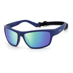 Okulary Przeciwsłoneczne Polaroid PLD 7037/S. Niebieskie okulary przeciwsłoneczne męskie Polaroid, bez wzorów, z nylonu, sportowe. Za 299.00 zł.