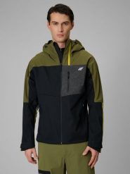 4F Kurtka softshell wiatroodporna membrana 10000 męska - khaki 3XL. Brązowe kurtki męskie 4f, l, bez wzorów, z materiału, bez kaptura, trekkingowe. Za 699.99 zł.