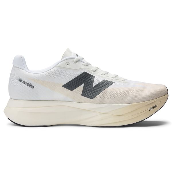 Buty męskie New Balance FuelCell SC Elite V5 MRCELLD5 – białe. Białe buty do biegania męskie New Balance, bez wzorów, z materiału, bez zapięcia, do biegania. Za 1,299.99 zł.