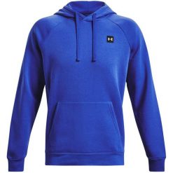 Bluza męska Under Armour Rival Fleece Hoodie. Niebieskie bluzy nierozpinane męskie Under Armour, m, bez wzorów, sportowe, bez ramiączek, bez kaptura. Za 245.93 zł.
