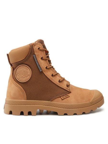 Palladium Trapery Pampa Sc Wpn U-S 77235-252-M Brązowy. Brązowe buty zimowe męskie Palladium, bez wzorów, z nubiku, bez obcasa, bez zapięcia. Za 568.65 zł.