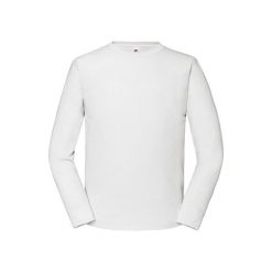 Męska Koszulka Z Długim Rękawem Iconic 195 Z Bawełny Premium Ringspun. Białe koszulki męskie z długim rękawem Fruit of the Loom, m, bez wzorów, z bawełny, sportowe, bez kołnierzyka, bez ramiączek. Za 53.99 zł.
