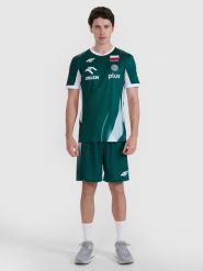4F Spodenki meczowe replika męskie 4F x Polska Siatkówka - zielone XL. Zielone szorty sportowe męskie 4f, bez wzorów, z dzianiny, klasyczne. Za 189.99 zł.