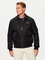 Schott NYC Kurtka bomber 210100RS Czarny Regular Fit. Czarne kurtki męskie Schott NYC, m, bez wzorów, z syntetyku, bez ramiączek, bez kaptura. Za 739.99 zł.
