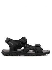 Geox Sandały U S.Strada D U8224D 050AU C9310 Czarny. Czarne sandały męskie Geox, ze skóry, bez zapięcia. Za 249.99 zł.