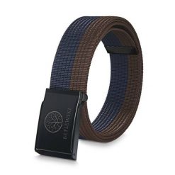 Pasek parciany BETLEWSKI PRC-10_CZ-2 L brązowo-granatowy. Brązowe paski męskie Betlewski, bez wzorów, z materiału. Za 34.99 zł.