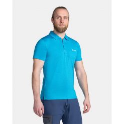 Męskie koszulki polo Kilpi OLIVA-M. Niebieskie koszulki polo męskie Kilpi, m, bez wzorów, sportowe, bez kołnierzyka, bez ramiączek. Za 138.03 zł.
