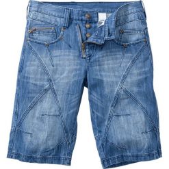 Bermudy dżinsowe Regular Fit bonprix niebieski "medium bleached used". Jeansy męskie marki bonprix. Za 44.99 zł.