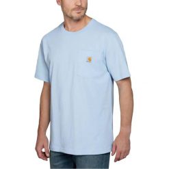 Koszulka sportowa męska T-shirt Carhartt Heavyweight Pocket K87. Niebieskie t-shirty sportowe męskie Carhartt, m, bez wzorów, sportowe, bez ramiączek. Za 106.00 zł.