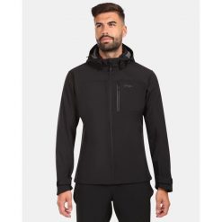 Męska kurtka softshell Kilpi RAVIO-M. Czarne kurtki męskie Kilpi, m, bez wzorów, z softshellu, bez kaptura, trekkingowe. Za 473.69 zł.