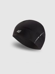 4F Czapka do biegania uniseks - czarna L/XL. Czarne czapki męskie 4f, bez wzorów, z elastanu, klasyczne. Za 69.99 zł.