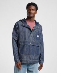 MESKA KURTKA JEANSOWA LEE DENIM ANORAK LAKE EDGE 112364127. Kurtki męskie Lee, m, bez wzorów, z denimu, bez ramiączek, bez kaptura. Za 399.99 zł.