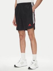 Adidas Szorty sportowe Manchester United UBP JF0369 Czarny Regular Fit. Czarne szorty sportowe męskie ADIDAS, bez wzorów, z syntetyku, sportowe. Za 119.99 zł.