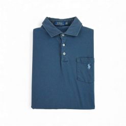 Second life - Koszulka polo z krótkim rękawem mężczyźni - Stan bardzo dobry. Niebieskie koszulki polo męskie Ralph Lauren, m, bez wzorów, sportowe, bez kołnierzyka, bez ramiączek. Za 114.17 zł.