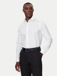 Guess Koszula LV019EU006 Biały Slim Fit. Białe koszule męskie Guess, m, z aplikacjami, z bawełny, bez kołnierzyka, bez ramiączek. Za 389.99 zł.