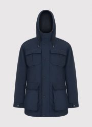 PAKO LORENTE - Granatowa kurtka z kapturem. Kurtki męskie Pako Lorente, na wiosnę, m, bez wzorów, z bawełny, klasyczne, bez ramiączek, z kapturem. Za 799.99 zł.