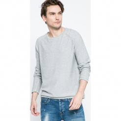 Broadway - Sweter. Szare swetry męskie Broadway, z bawełny, z okrągłym kołnierzem, z krótkim rękawem. W wyprzedaży za 59.90 zł.