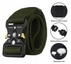 Pasek parciany Peterson z klamrą QR [DH] PTN PAR1 c. zielony. Zielone paski męskie Peterson, bez wzorów, z jeansu. Za 33.00 zł.