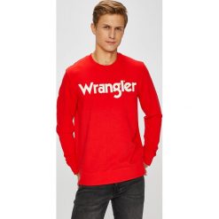 Wrangler - Bluza. Czerwone bluzy nierozpinane męskie Wrangler, z nadrukiem, z bawełny. Za 199.90 zł.