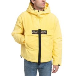 Kurtka turystyczna męska Napapijri Skidoo Creator. Żółte kurtki męskie Napapijri, na zimę, m, bez wzorów, z poliamidu, bez ramiączek, z kapturem. W wyprzedaży za 721.00 zł.