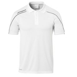 Polo Uhlsport Stream 22. Białe koszulki polo męskie Uhlsport, m, bez wzorów, z materiału, sportowe, bez kołnierzyka, bez ramiączek. Za 148.50 zł.