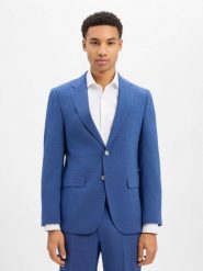 BOSS Męska marynarka garniturowa z wełny dziewiczej - Jasper Mężczyźni Regular Fit Sztuczne włókno niebieski jednolity, 58. Niebieskie marynarki męskie Boss, m, bez wzorów, z wełny. Za 1,499.95 zł.