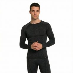 Koszulka termoaktywna męska Risalti Maglia Termica z wełną merino. Szare bielizna termoaktywna męska Aulp, m, bez wzorów, z wełny, bez ramiączek, na fitness i siłownię. W wyprzedaży za 179.99 zł.