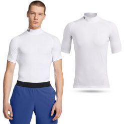 Koszulka termoaktywna męska Under Armour HeatGear. Białe bielizna termoaktywna męska Under Armour, m, bez wzorów, bez ramiączek, snowboardowy. Za 148.95 zł.