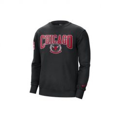 Bluza sportowa męska Nike Nba Chicago Bulls Fleece Courtside. Czarne bluzy nierozpinane męskie Nike, m, bez wzorów, sportowe, bez ramiączek, bez kaptura. Za 454.00 zł.