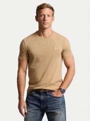 Polo Ralph Lauren T-Shirt 710671438329 Beżowy Custom Slim Fit. Brązowe koszulki polo męskie Polo Ralph Lauren, m, bez wzorów, z bawełny, bez kołnierzyka, bez ramiączek. Za 279.99 zł.