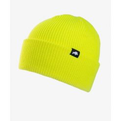 Czapka zimowa DZIK® żółta. Żółte czapki męskie DZIK, na zimę, bez wzorów, ze skóry. Za 139.99 zł.