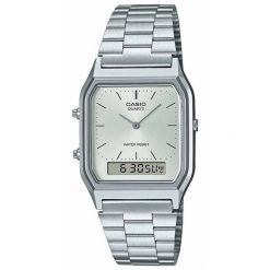 Zegarek męski Casio AQ-230A-7AMQYES, Quartz, 30mm, 3ATM. Szare zegarki męskie Casio. Za 216.15 zł.